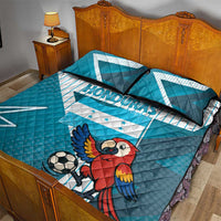 Honduras Football Quilt Bed Set Scarlet Macaw Mascot
