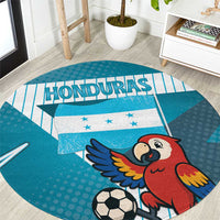 Honduras Football Round Carpet Scarlet Macaw Mascot