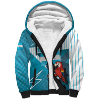 Personalized Honduras Football Sherpa Hoodie Scarlet Macaw Mascot