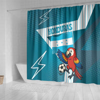 Honduras Football Shower Curtain Scarlet Macaw Mascot