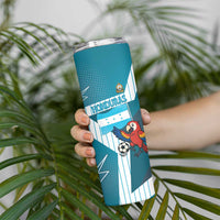Personalized Honduras Football Skinny Tumbler Scarlet Macaw Mascot