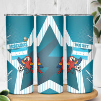 Personalized Honduras Football Skinny Tumbler Scarlet Macaw Mascot