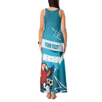 Personalized Honduras Football Tank Maxi Dress Scarlet Macaw Mascot