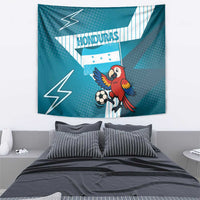 Honduras Football Tapestry Scarlet Macaw Mascot