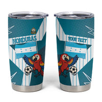 Personalized Honduras Football Tumbler Cup Scarlet Macaw Mascot