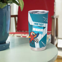 Personalized Honduras Football Tumbler Cup Scarlet Macaw Mascot