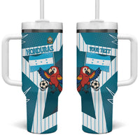 Personalized Honduras Football Tumbler With Handle Scarlet Macaw Mascot
