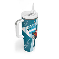 Personalized Honduras Football Tumbler With Handle Scarlet Macaw Mascot