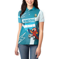 Personalized Honduras Football Women Polo Shirt Scarlet Macaw Mascot
