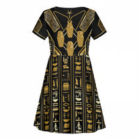Egypt Canopic Jars Kid Short Sleeve Dress Ancient Mythology Four Sons of Horus