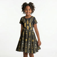 Egypt Canopic Jars Kid Short Sleeve Dress Ancient Mythology Four Sons of Horus