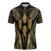 Egypt Canopic Jars Zipper Polo Shirt Ancient Mythology Four Sons of Horus