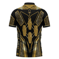 Egypt Canopic Jars Zipper Polo Shirt Ancient Mythology Four Sons of Horus