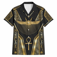 Egypt Winged Sun Hawaiian Shirt Ancient Mythology Golden Ankh