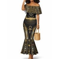 Egypt Winged Sun Mermaid Dress Ancient Mythology Golden Ankh