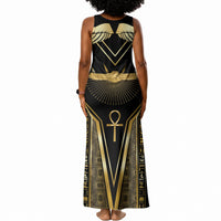 Egypt Winged Sun Tank Maxi Dress Ancient Mythology Golden Ankh
