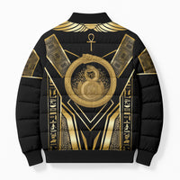 Egypt Ouroboros Bomber Puffer Jacket Ancient Mythology Infinity Serpent Gold