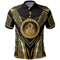 Egypt Ouroboros Polo Shirt Ancient Mythology Infinity Serpent Gold