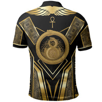 Egypt Ouroboros Polo Shirt Ancient Mythology Infinity Serpent Gold