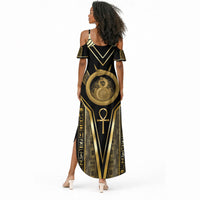 Egypt Ouroboros Summer Maxi Dress Ancient Mythology Infinity Serpent Gold