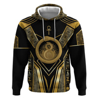 Egypt Ouroboros Zip Hoodie Ancient Mythology Infinity Serpent Gold