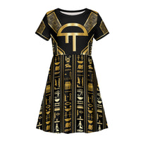 Egypt Amenta Kid Short Sleeve Dress Ancient Mythology Underworld Realm