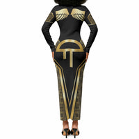 Egypt Amenta Long Sleeve Bodycon Dress Ancient Mythology Underworld Realm