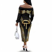 Egypt Amenta Off The Shoulder Long Sleeve Dress Ancient Mythology Underworld Realm