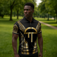 Egypt Amenta Zipper Polo Shirt Ancient Mythology Underworld Realm