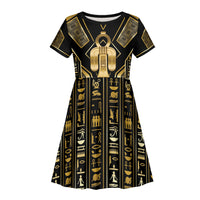 Egypt Tyet Kid Short Sleeve Dress Ancient Mythology Knot Of Isis Gold