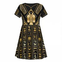 Egypt Tyet Kid Short Sleeve Dress Ancient Mythology Knot Of Isis Gold