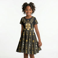 Egypt Tyet Kid Short Sleeve Dress Ancient Mythology Knot Of Isis Gold