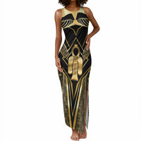 Egypt Tyet Tank Maxi Dress Ancient Mythology Knot Of Isis Gold