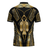 Egypt Tyet Zipper Polo Shirt Ancient Mythology Knot Of Isis Gold