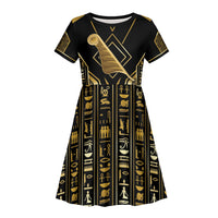 Egypt Feather Of Maat Kid Short Sleeve Dress Ancient Mythology Truth And Justice