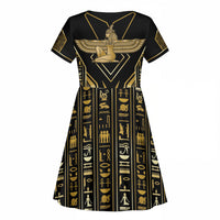 Egypt Feather Of Maat Kid Short Sleeve Dress Ancient Mythology Truth And Justice