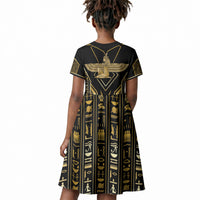 Egypt Feather Of Maat Kid Short Sleeve Dress Ancient Mythology Truth And Justice