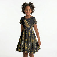 Egypt Feather Of Maat Kid Short Sleeve Dress Ancient Mythology Truth And Justice