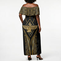 Egypt Feather Of Maat Off Shoulder Maxi Dress Ancient Mythology Truth And Justice