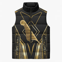 Egypt Feather Of Maat Sleeveless Puffer Jacket Ancient Mythology Truth And Justice