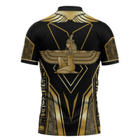 Egypt Feather Of Maat Zipper Polo Shirt Ancient Mythology Truth And Justice