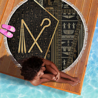 Egypt Crook And Flail Beach Blanket Ancient Mythology Pharaoh Royalty Gold