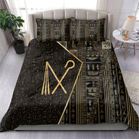 Egypt Crook And Flail Bedding Set Ancient Mythology Pharaoh Royalty Gold