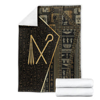 Egypt Crook And Flail Blanket Ancient Mythology Pharaoh Royalty Gold