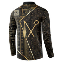 Egypt Crook And Flail Button Sweatshirt Ancient Mythology Pharaoh Royalty Gold