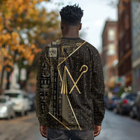 Egypt Crook And Flail Long Sleeve Shirt Ancient Mythology Pharaoh Royalty Gold