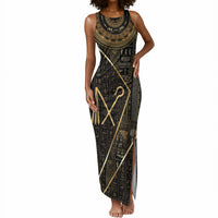 Egypt Crook And Flail Tank Maxi Dress Ancient Mythology Pharaoh Royalty Gold