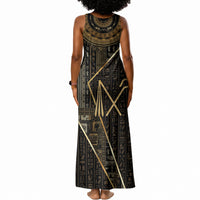 Egypt Crook And Flail Tank Maxi Dress Ancient Mythology Pharaoh Royalty Gold