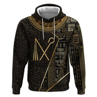 Egypt Crook And Flail Zip Hoodie Ancient Mythology Pharaoh Royalty Gold