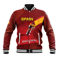 Personalized Spain Cycling Baseball Jacket You Don't Stop Cycling When You Get Old - Wonder Print Shop